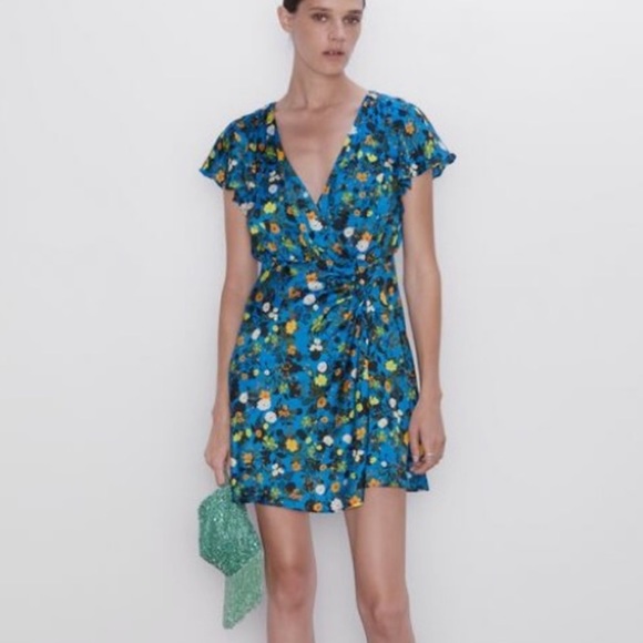 NWT ZARA FLORAL PRINTED MINI DRESS - Picture 2 of 6